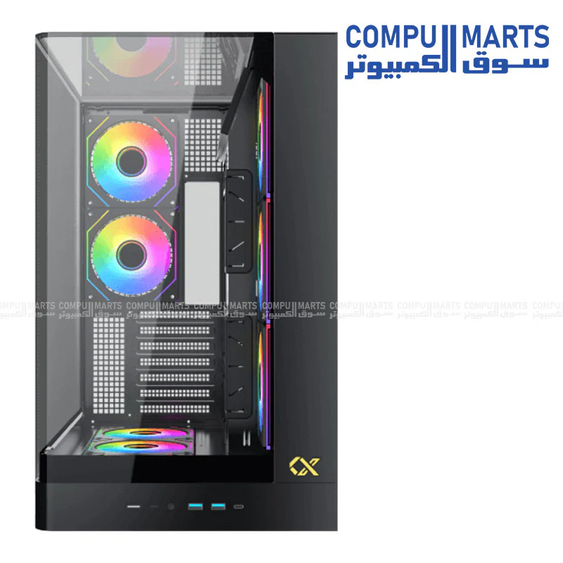 Xigmatek Pano II LCD / Pano II LCD Arctic Mid Tower Case – E-ATX / Back-Plug Support – Vertical GPU – USB-C – 360mm Radiator Support - Image 6