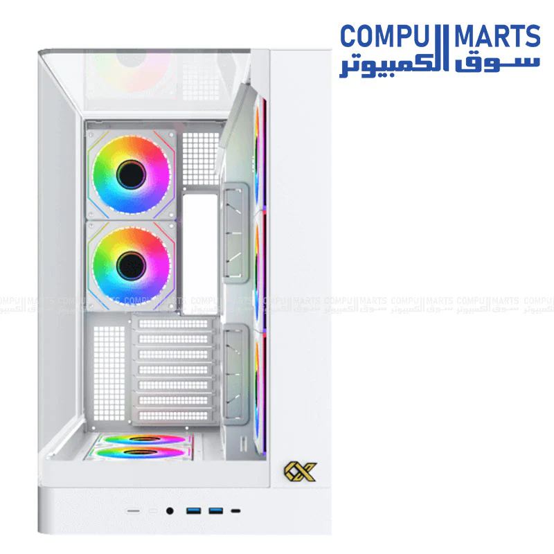 Xigmatek Pano II LCD / Pano II LCD Arctic Mid Tower Case – E-ATX / Back-Plug Support – Vertical GPU – USB-C – 360mm Radiator Support - Image 7