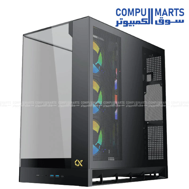 Xigmatek Pano II LCD / Pano II LCD Arctic Mid Tower Case – E-ATX / Back-Plug Support – Vertical GPU – USB-C – 360mm Radiator Support - Image 8