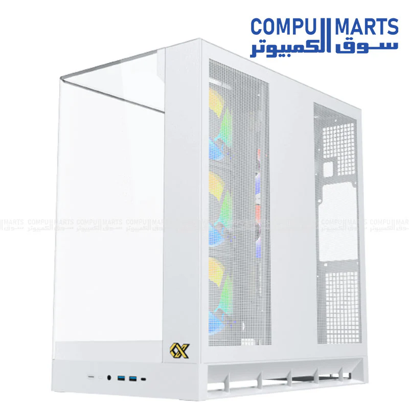 Xigmatek Pano II LCD / Pano II LCD Arctic Mid Tower Case – E-ATX / Back-Plug Support – Vertical GPU – USB-C – 360mm Radiator Support - Image 9