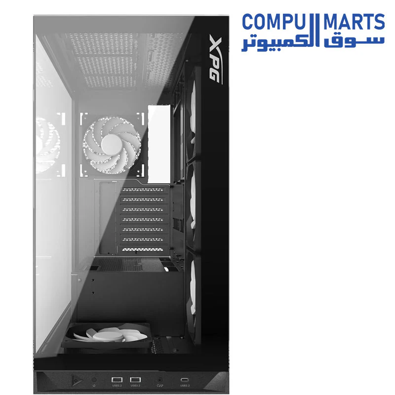 XPG Invader X Mid-Tower Gaming ATX PC Case with Panoramic View, Tempered Glass Panels, and RGB Lighting - Image 2