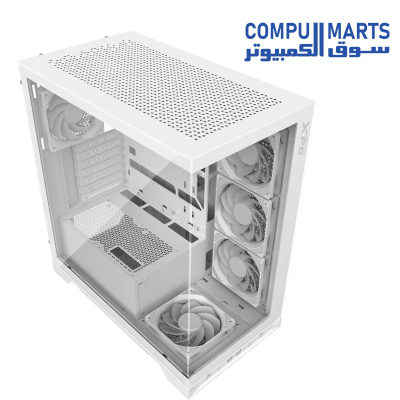XPG Invader X Mid-Tower Gaming ATX PC Case with Panoramic View, Tempered Glass Panels, and RGB Lighting - Image 4