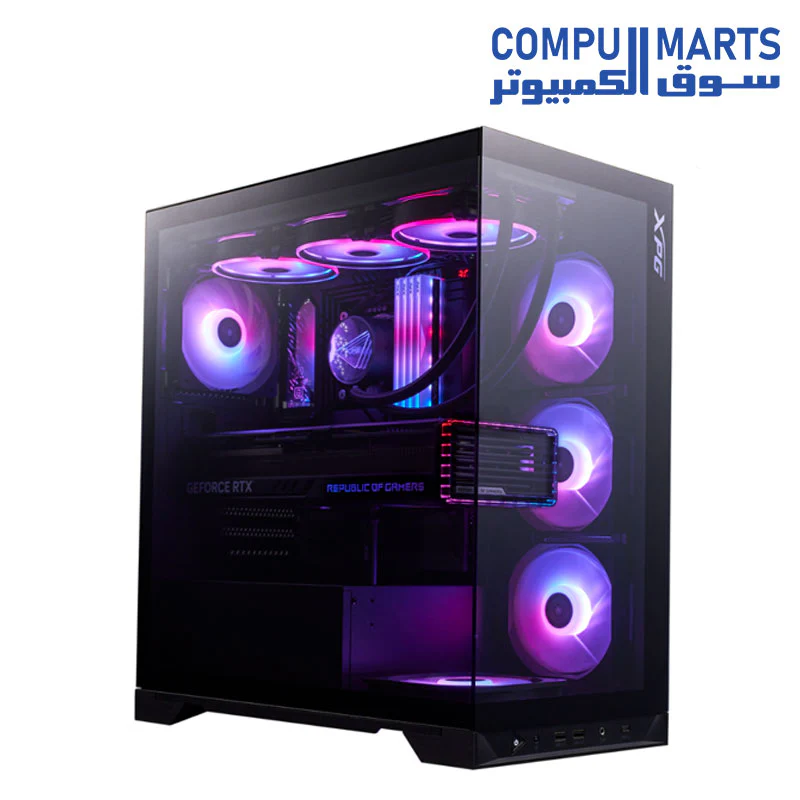 XPG INVADER X Mid-Tower PC Chassis Case + PCIe 4.0 Riser Cable - GPU Holder - Image 2