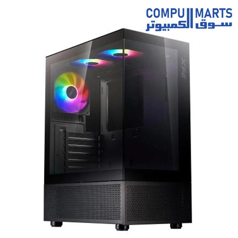 XPG INVADER X Mini Mid-Tower Chassis - Compact Gaming Case - 4mm Tempered Glass Side Panel - 5 x ARGB Fans - Liquid Cooling Support (240mm Radiator) - Vertical GPU Mounting - Image 2