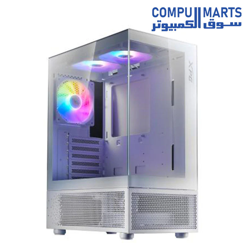 XPG INVADER X Mini Mid-Tower Chassis - Compact Gaming Case - 4mm Tempered Glass Side Panel - 5 x ARGB Fans - Liquid Cooling Support (240mm Radiator) - Vertical GPU Mounting - Image 7