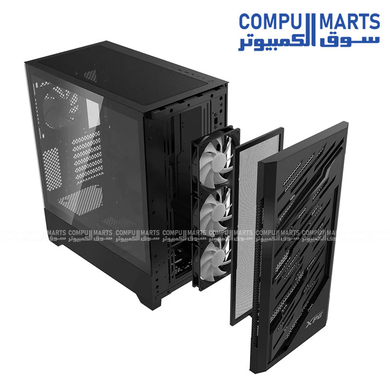 XPG Starker Air BTF Mid Tower Case – 4×120mm ARGB Fans, Tempered Glass, USB-C, E-ATX Support - Image 4