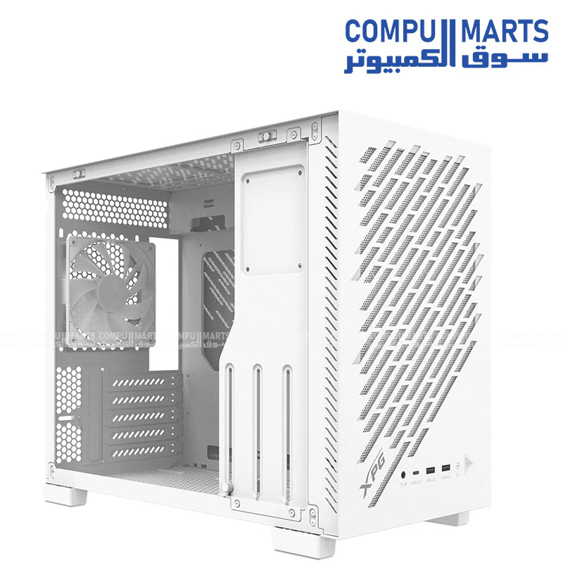 XPG VALOR AIR Nano Micro-ATX Mini Tower Gaming Case – ARGB Fan, 360mm Radiator Support, Type-C, Black/White - Image 6