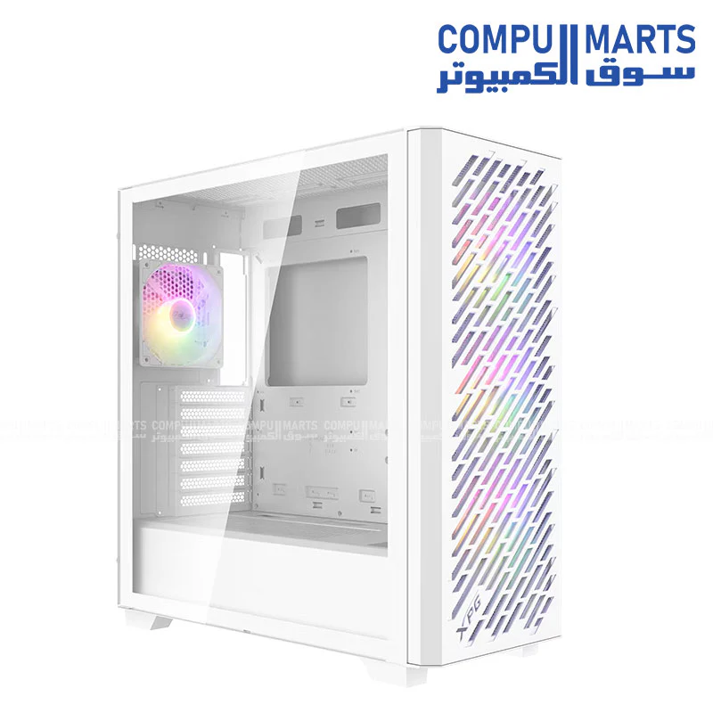 XPG VALOR Air Pro Mid-Tower Gaming Case – Tempered Glass, 4× ARGB Fans, E-ATX Support, 360mm Radiator, Type-C, Black/White - Image 6