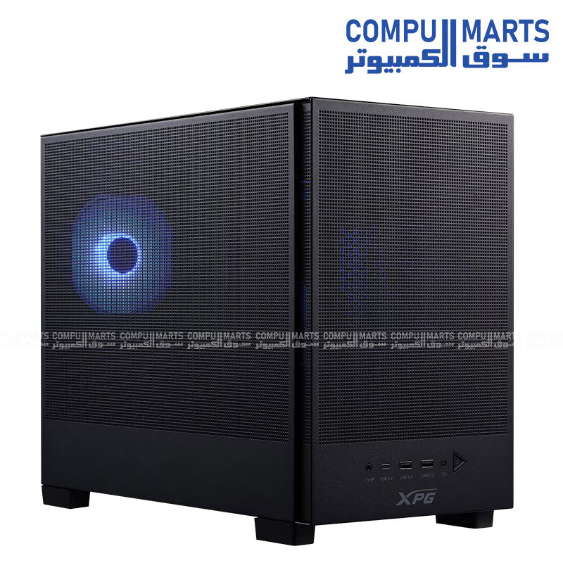 XPG VALOR Mesh Nano Micro-ATX Mini Tower Gaming Case – High Airflow Mesh, ARGB Fan, 360mm Radiator, Type-C, Black/White - Image 2