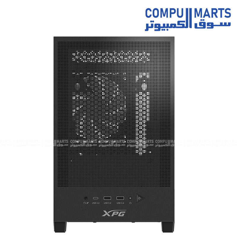 XPG VALOR Mesh Nano Micro-ATX Mini Tower Gaming Case – High Airflow Mesh, ARGB Fan, 360mm Radiator, Type-C, Black/White - Image 4