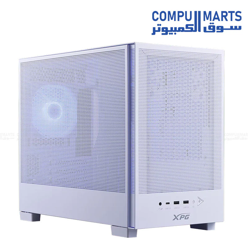 XPG VALOR Mesh Nano Micro-ATX Mini Tower Gaming Case – High Airflow Mesh, ARGB Fan, 360mm Radiator, Type-C, Black/White - Image 6