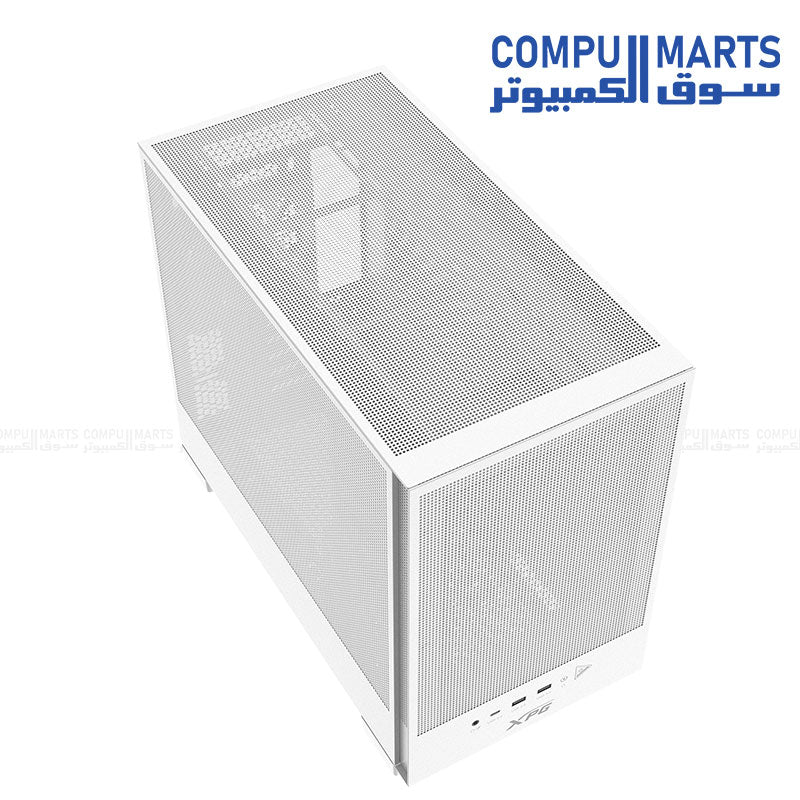 XPG VALOR Mesh Nano Micro-ATX Mini Tower Gaming Case – High Airflow Mesh, ARGB Fan, 360mm Radiator, Type-C, Black/White - Image 9